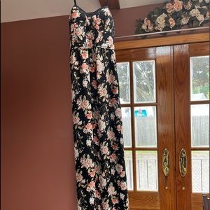 Black floral maxi dress